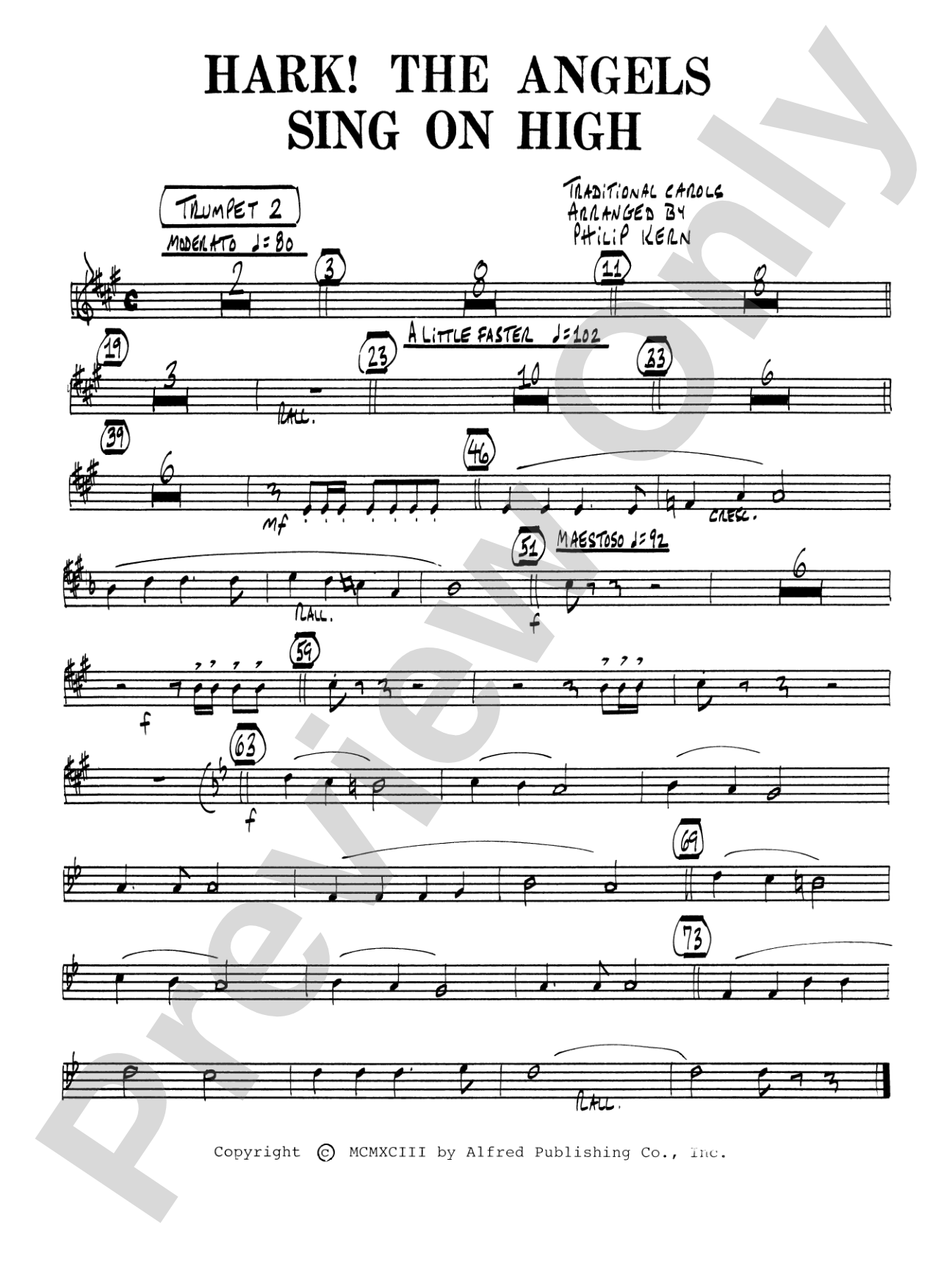 Hark! The Angels Sing on High: 2nd B-flat Trumpet: Choral SoundPax