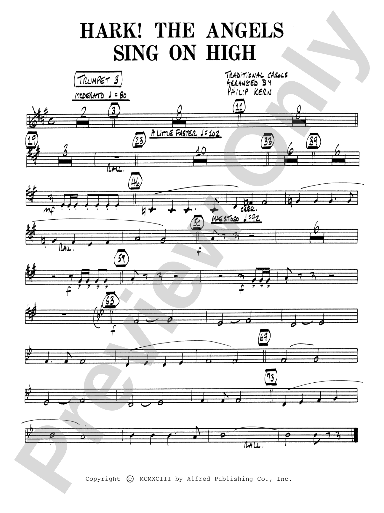 Hark! The Angels Sing on High: 3rd B-flat Trumpet: Choral SoundPax