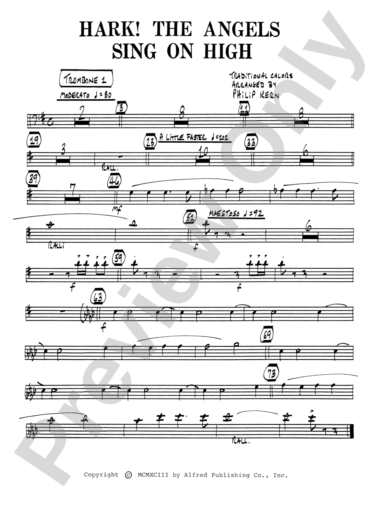 Hark! The Angels Sing on High: 1st Trombone: Choral SoundPax