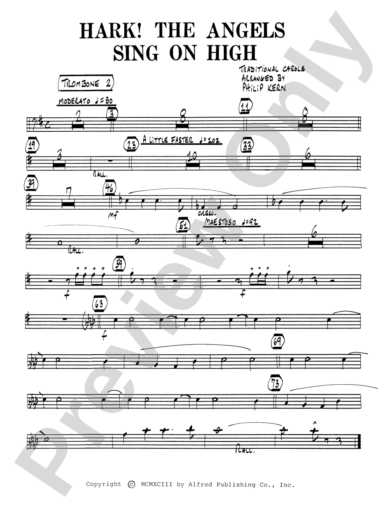Hark! The Angels Sing on High: 2nd Trombone: Choral SoundPax