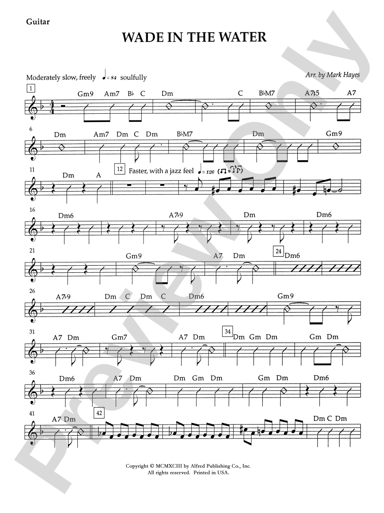 Wade in the Water: Guitar: Choral SoundPax