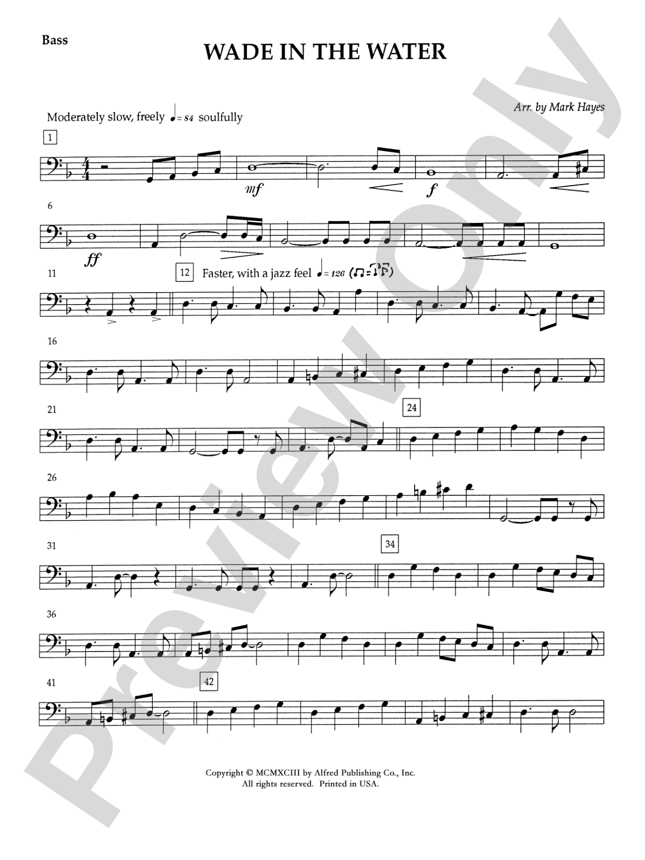 Wade in the Water: String Bass: Choral SoundPax