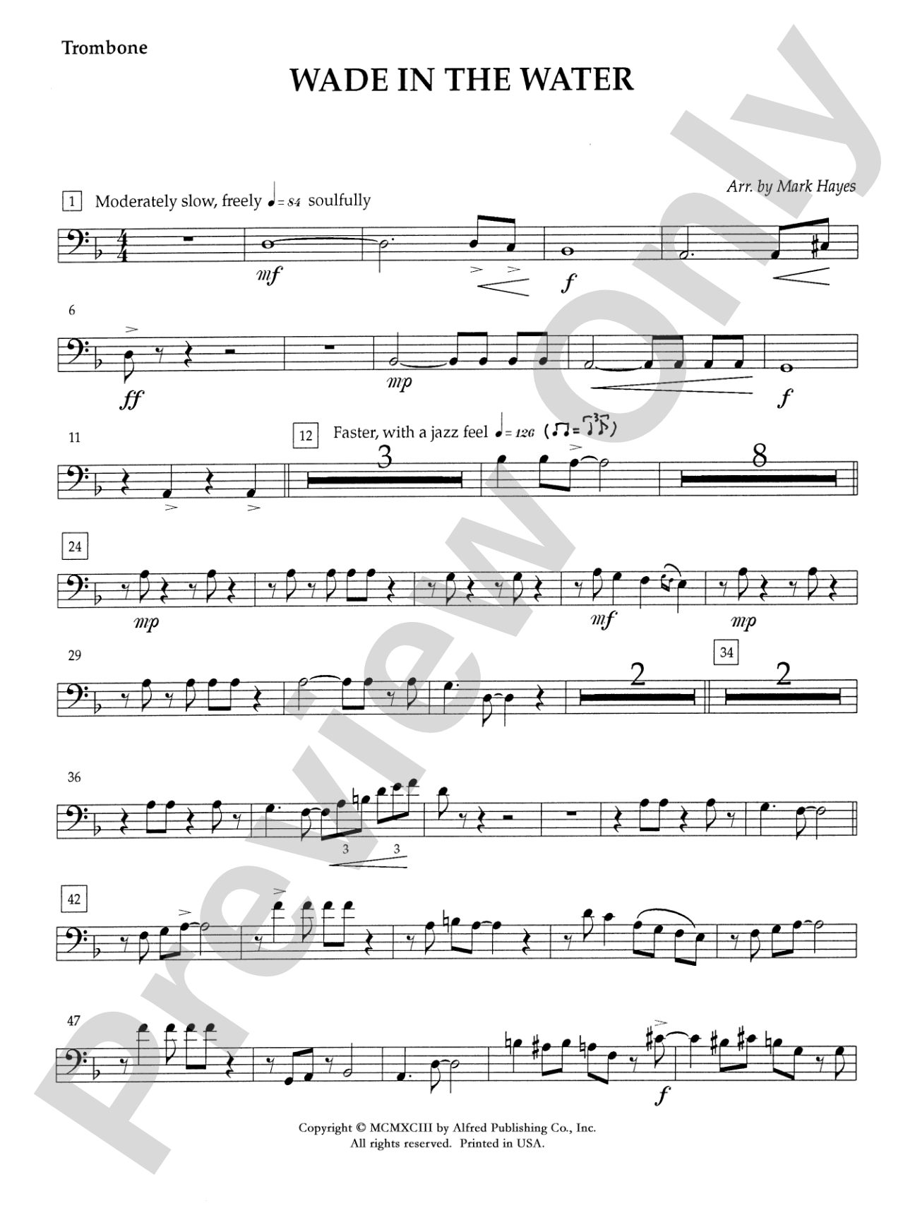 Wade in the Water: 1st Trombone: Choral SoundPax