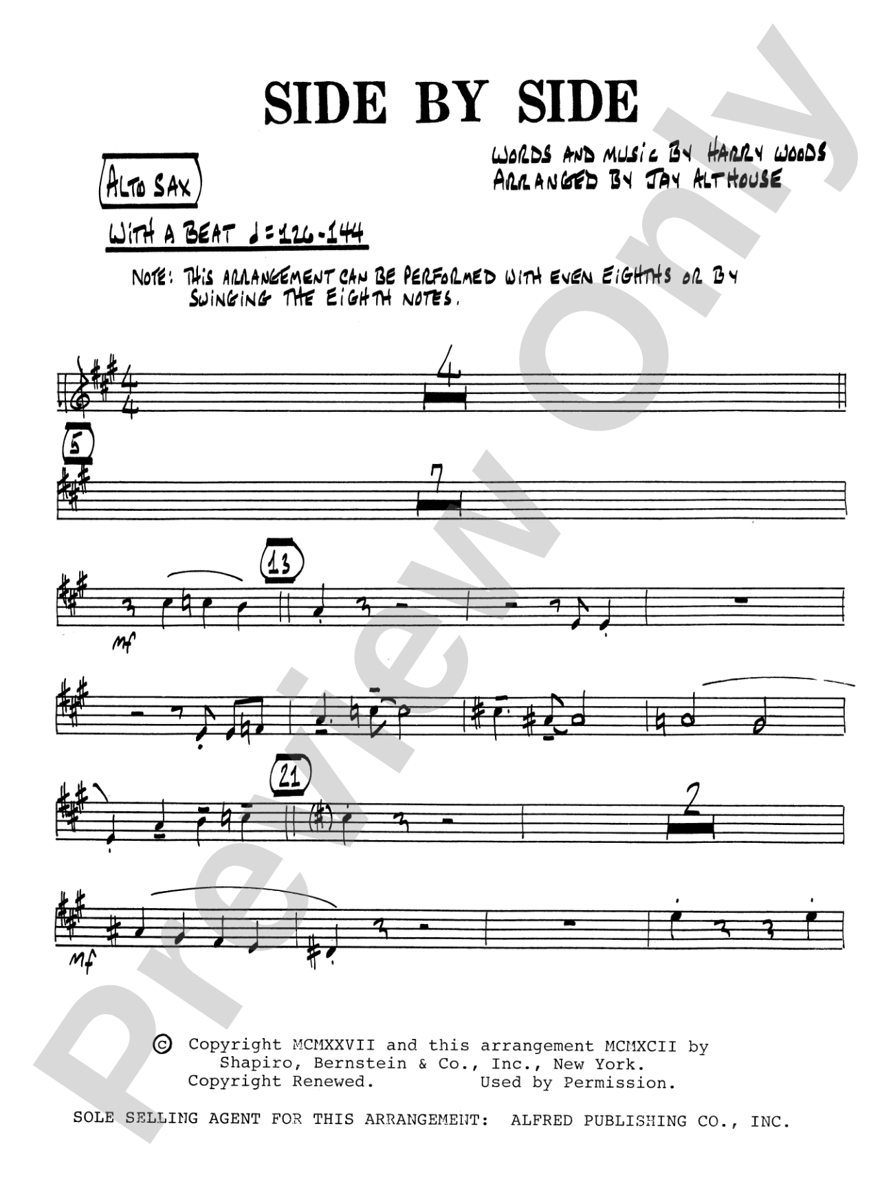 Side by Side: E-flat Alto Saxophone: Choral SoundPax