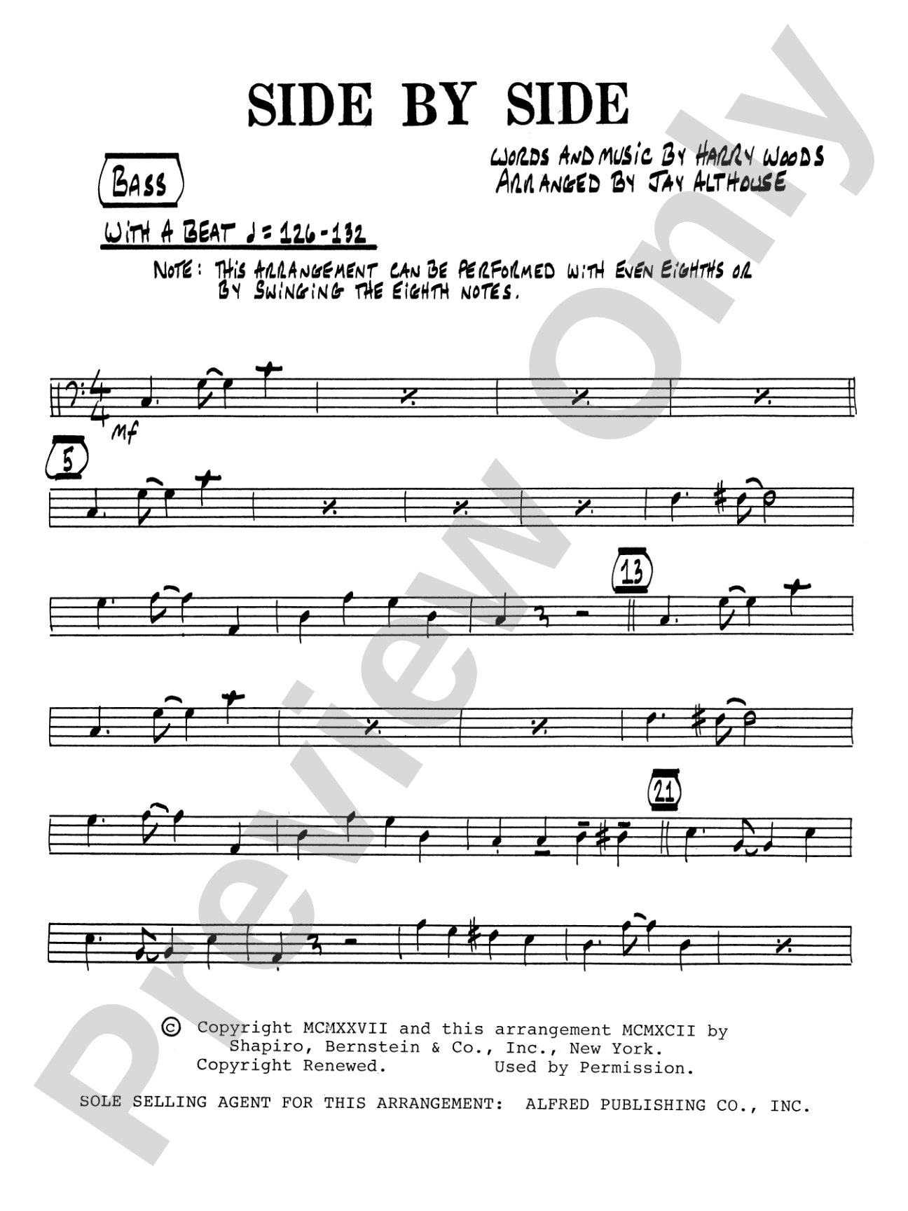Side by Side: String Bass: Choral SoundPax