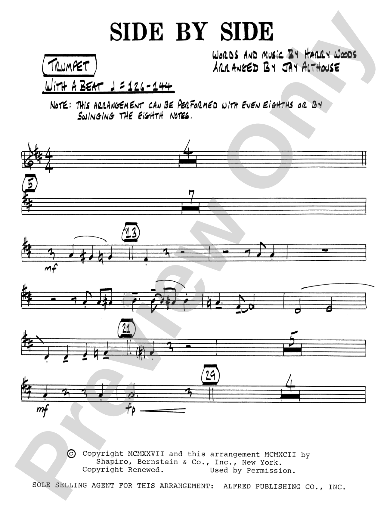 Side by Side: 1st B-flat Trumpet: Choral SoundPax