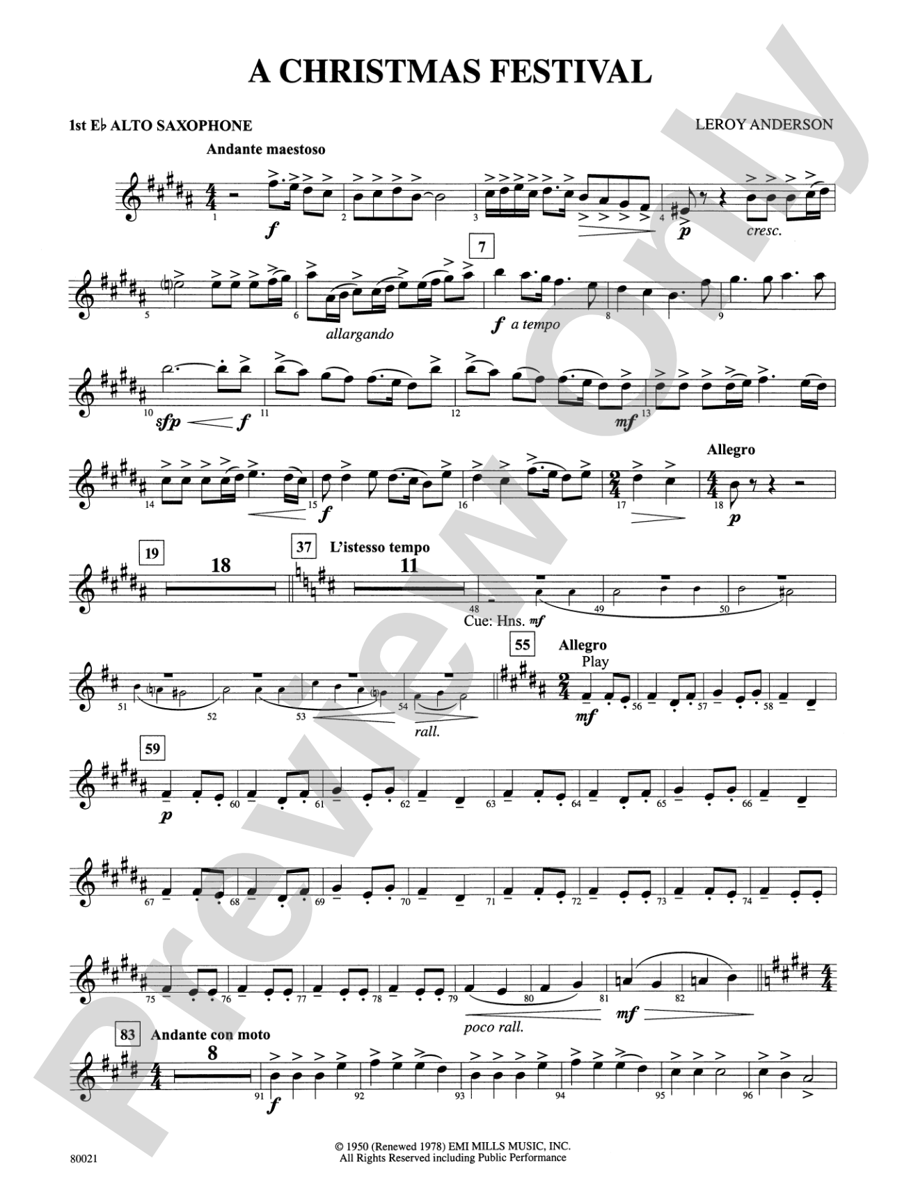 A Christmas Festival: E-flat Alto Saxophone