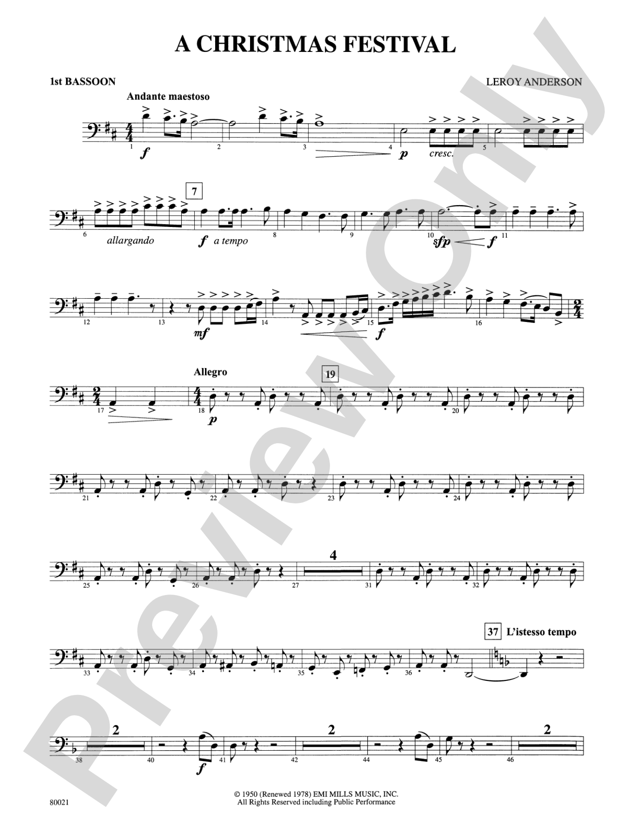 A Christmas Festival: Bassoon