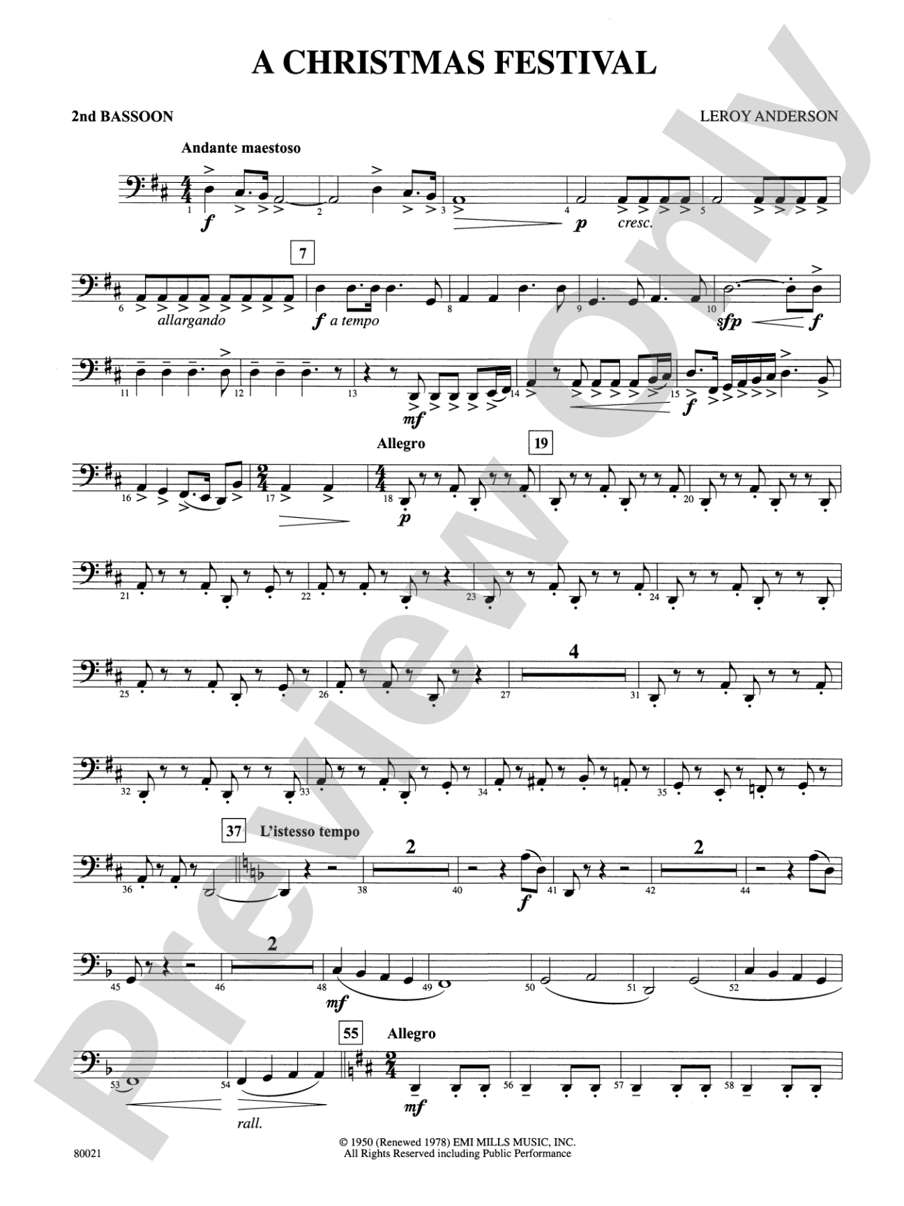 A Christmas Festival: 2nd Bassoon