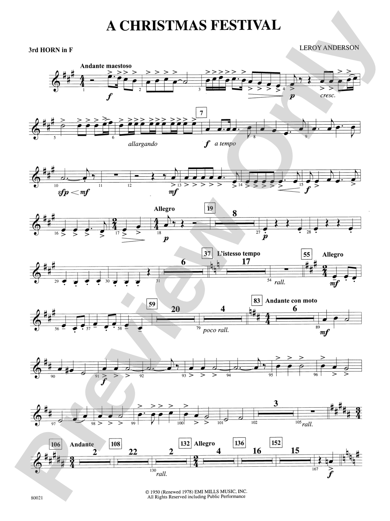 A Christmas Festival: 3rd F Horn