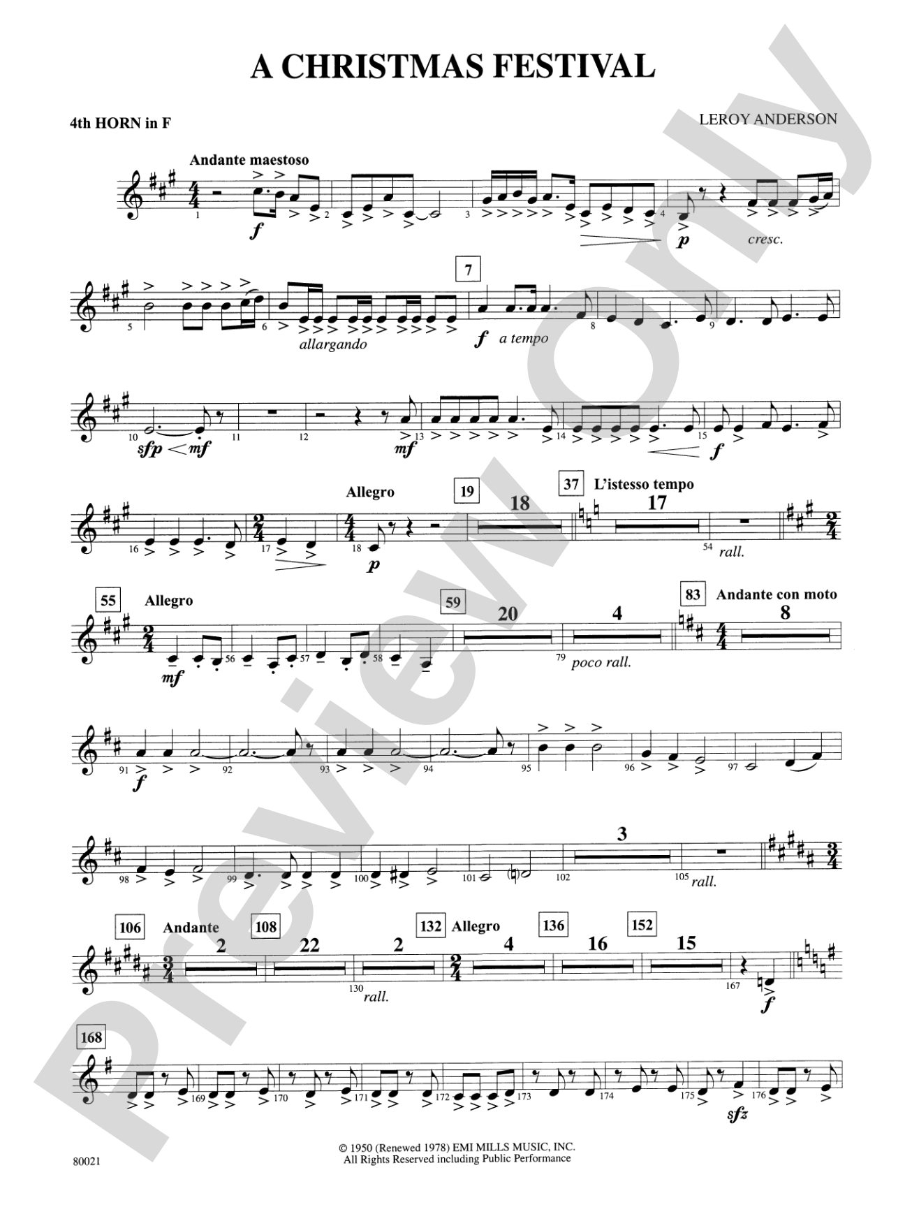 A Christmas Festival: 4th F Horn