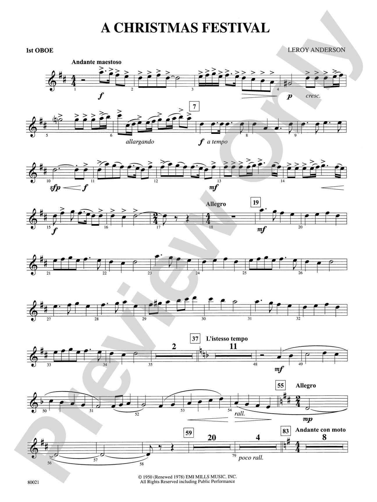 A Christmas Festival: Oboe