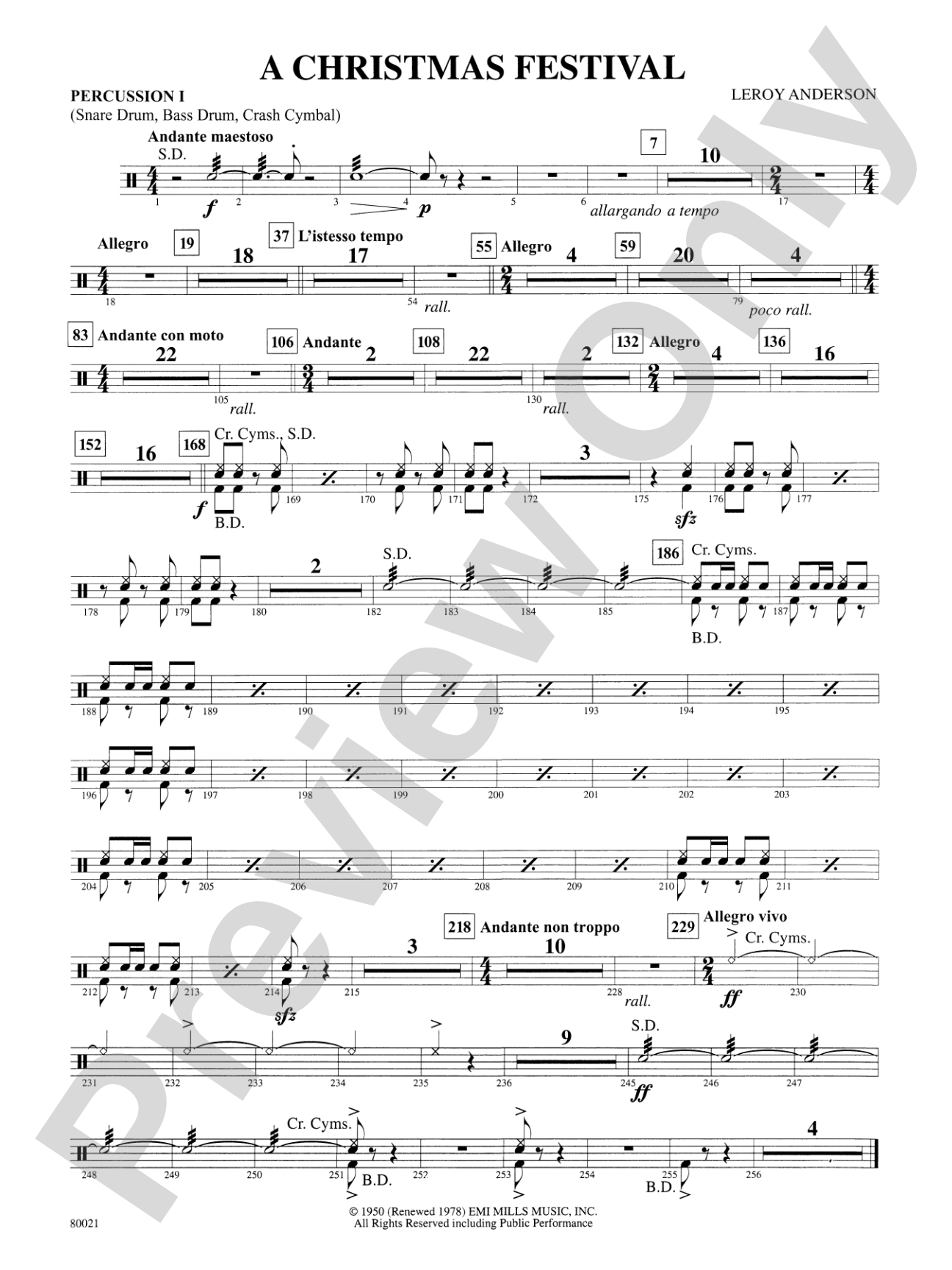 A Christmas Festival: 1st Percussion