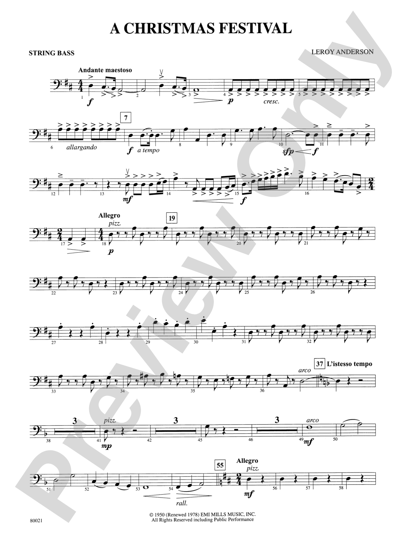 A Christmas Festival: String Bass