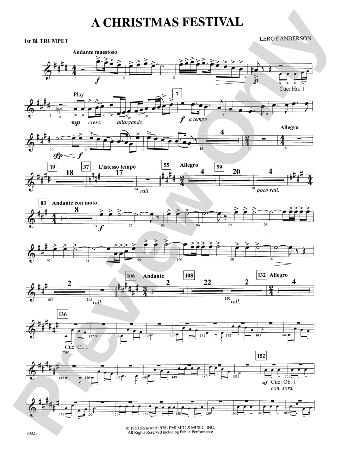 A Christmas Festival: 1st B-flat Trumpet