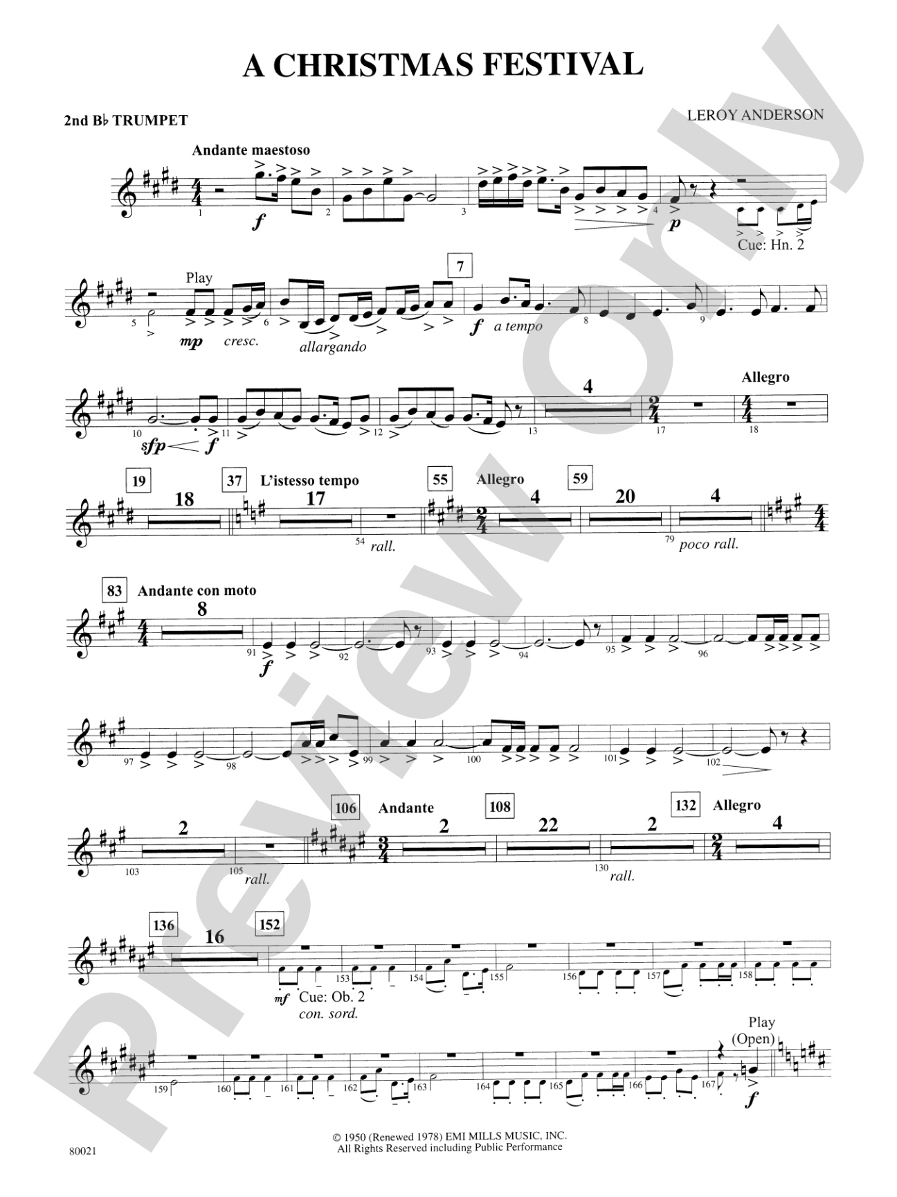 A Christmas Festival: 2nd B-flat Trumpet