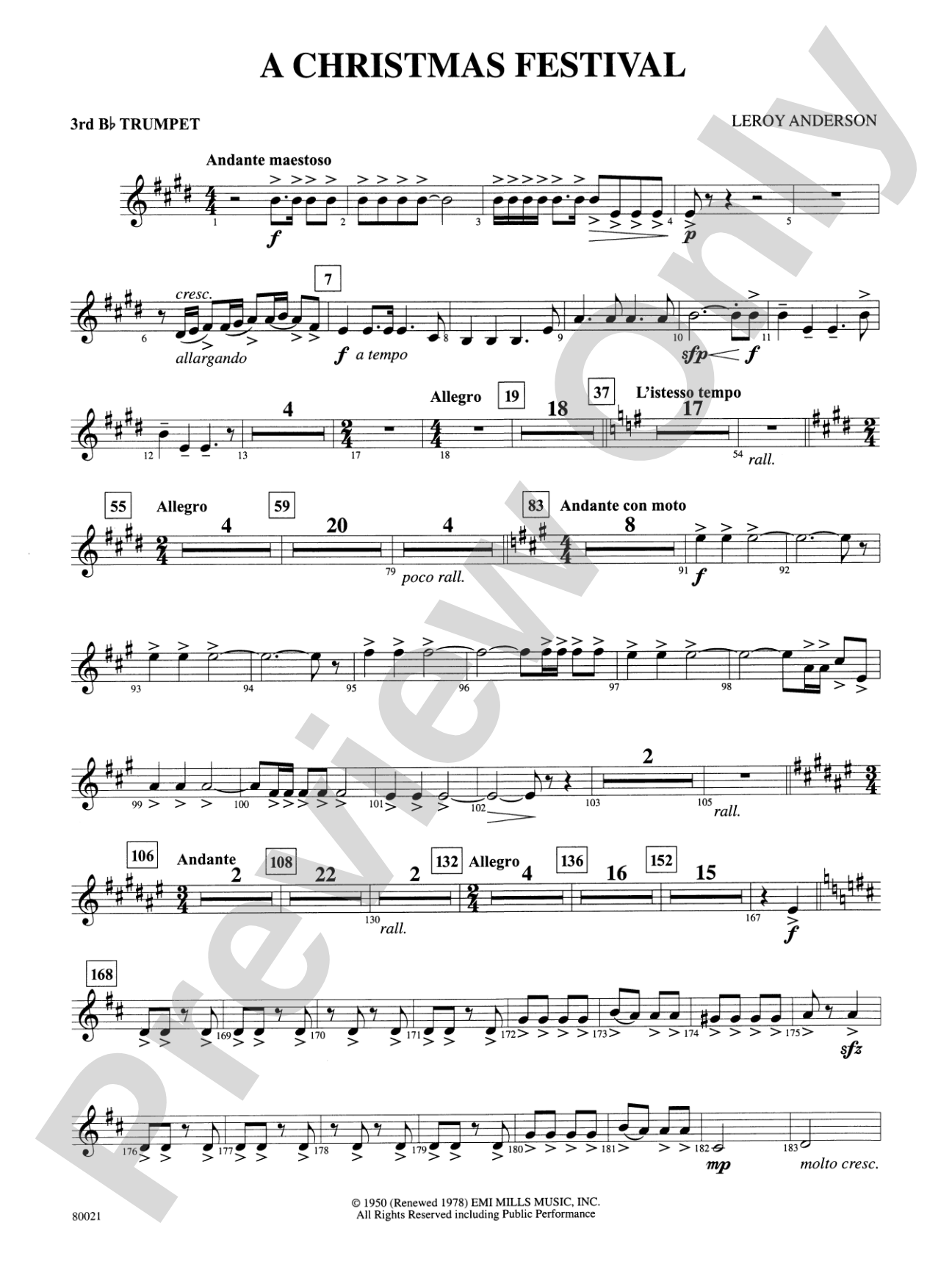 A Christmas Festival: 3rd B-flat Trumpet