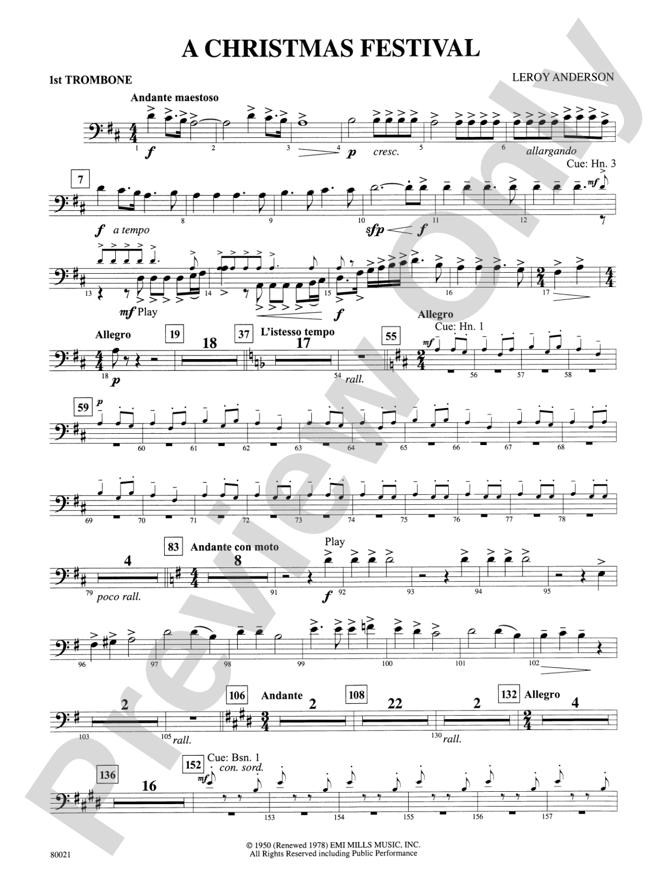 A Christmas Festival: 1st Trombone