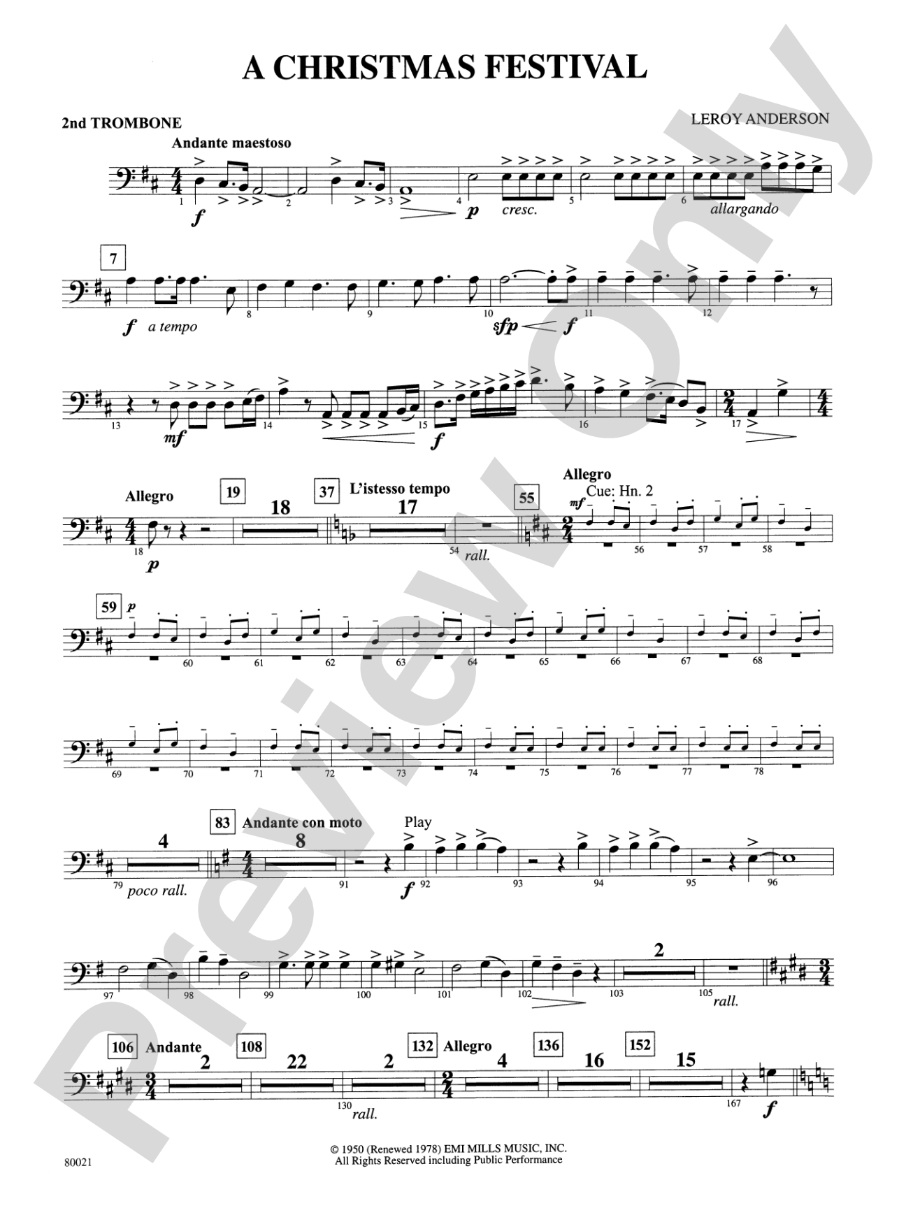 A Christmas Festival: 2nd Trombone