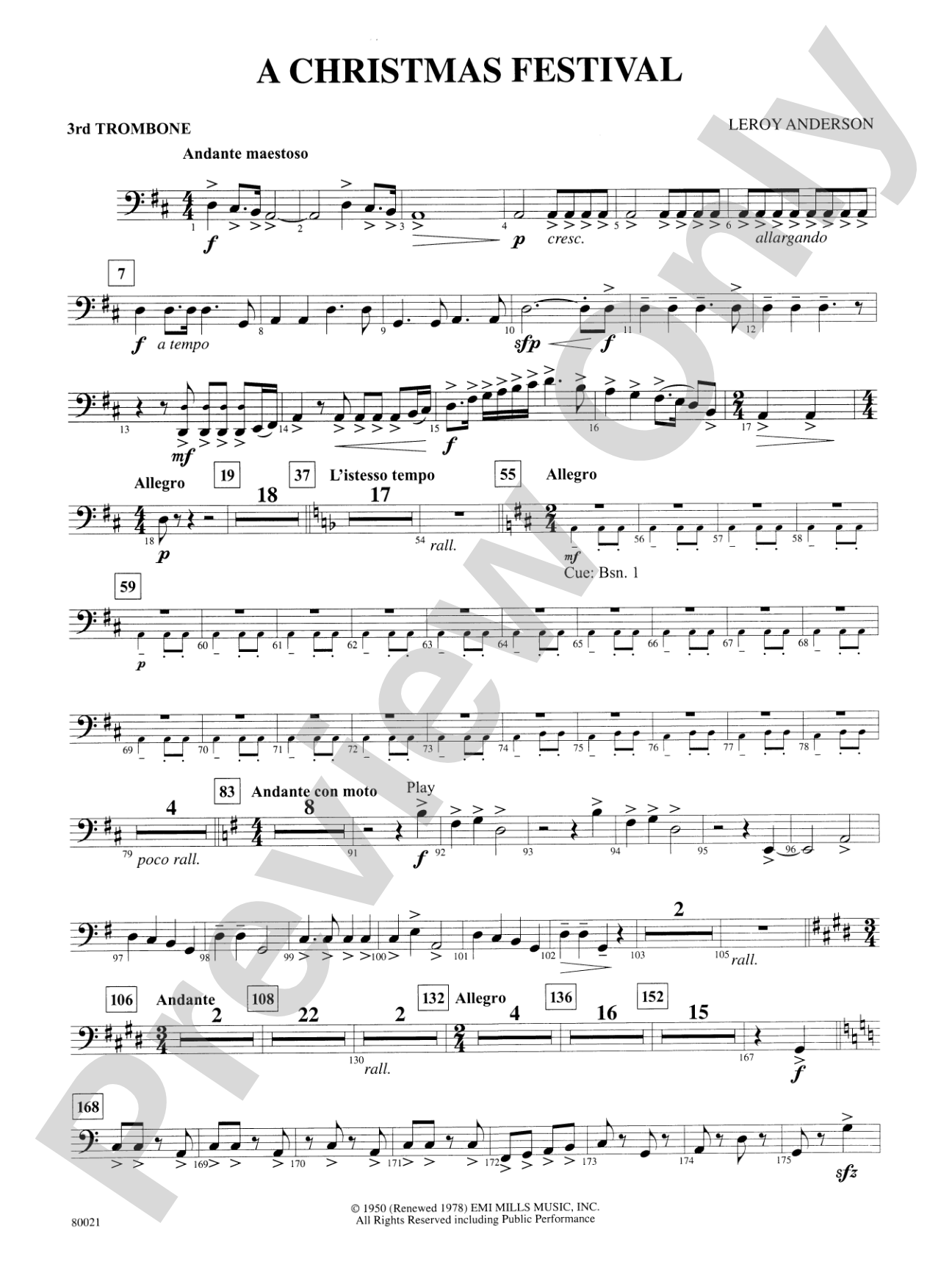 A Christmas Festival: 3rd Trombone