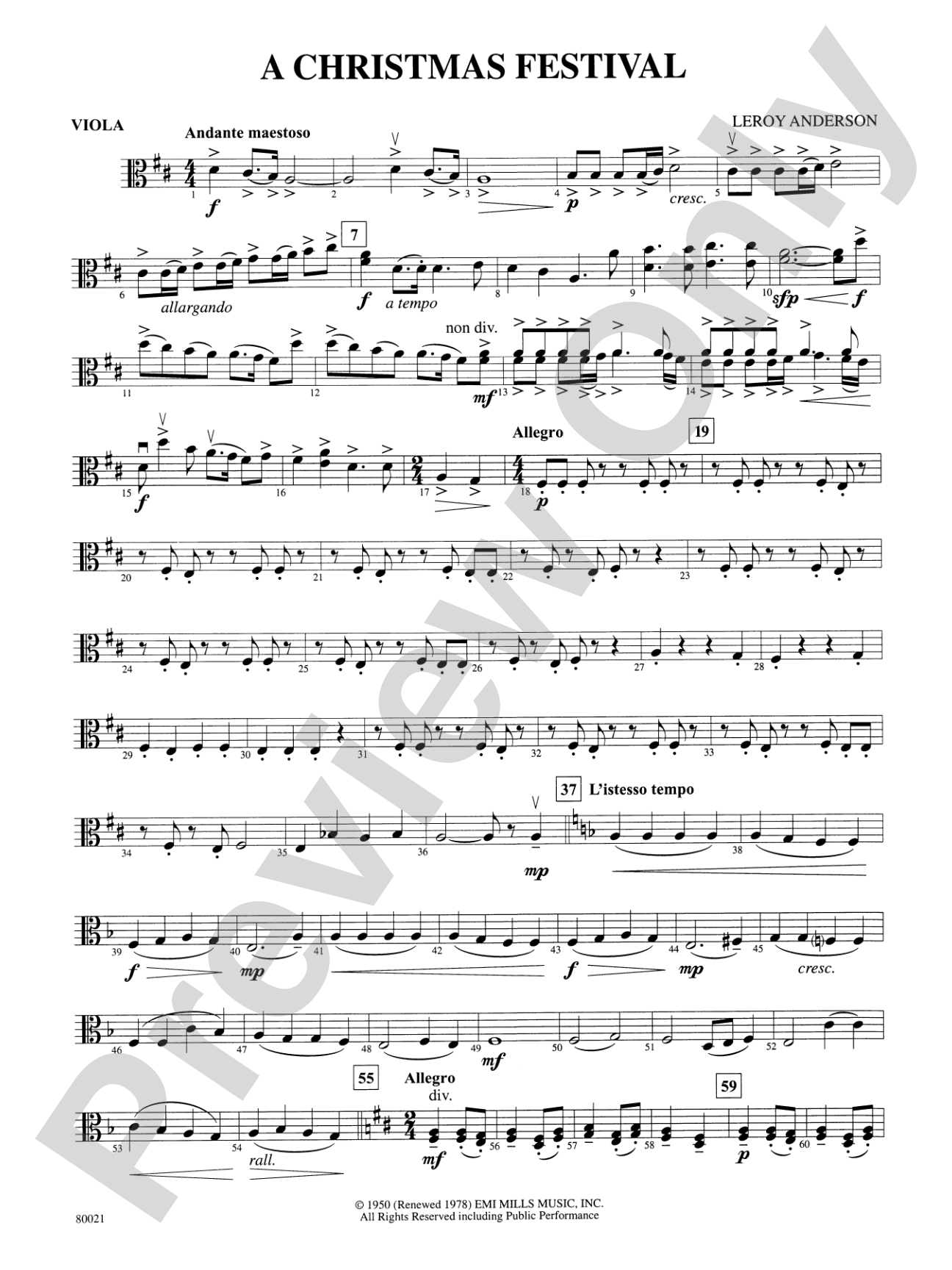 A Christmas Festival: Viola