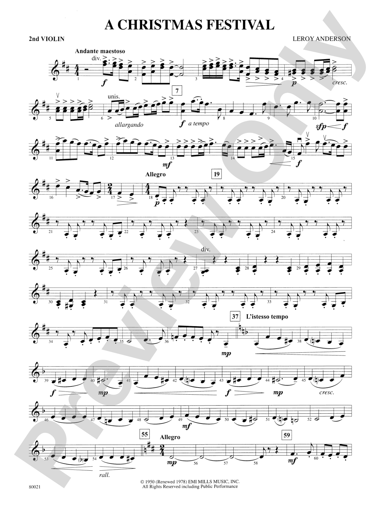 A Christmas Festival: 2nd Violin