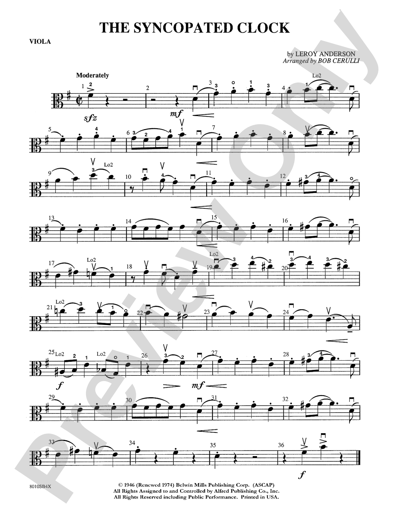 The Syncopated Clock: Viola