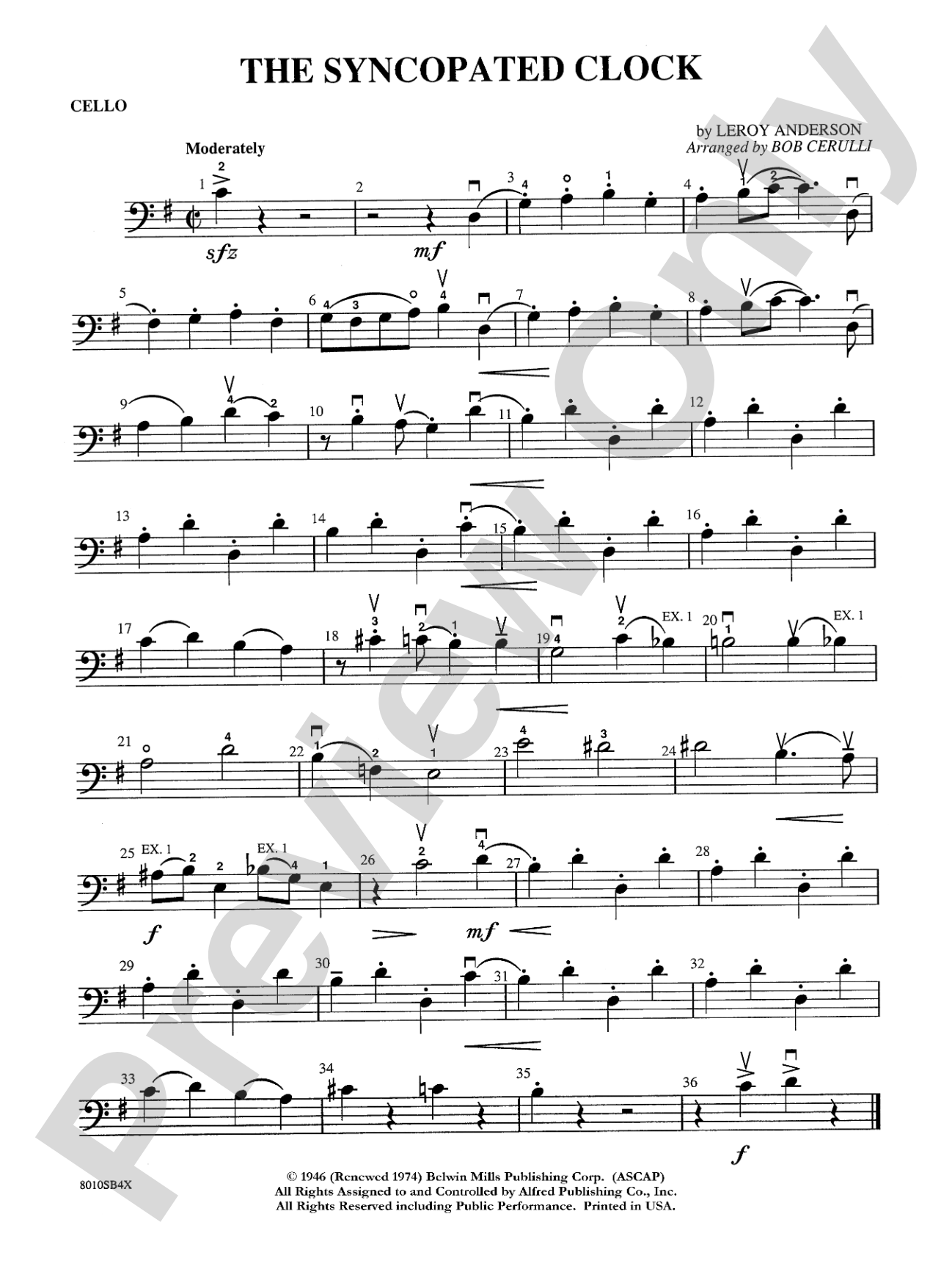 The Syncopated Clock: Cello