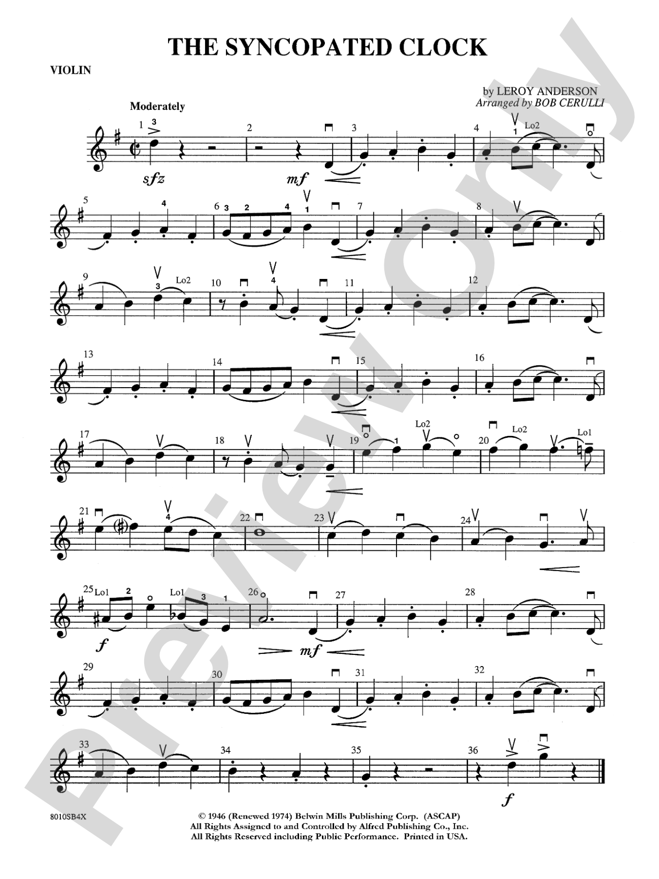The Syncopated Clock: 1st Violin
