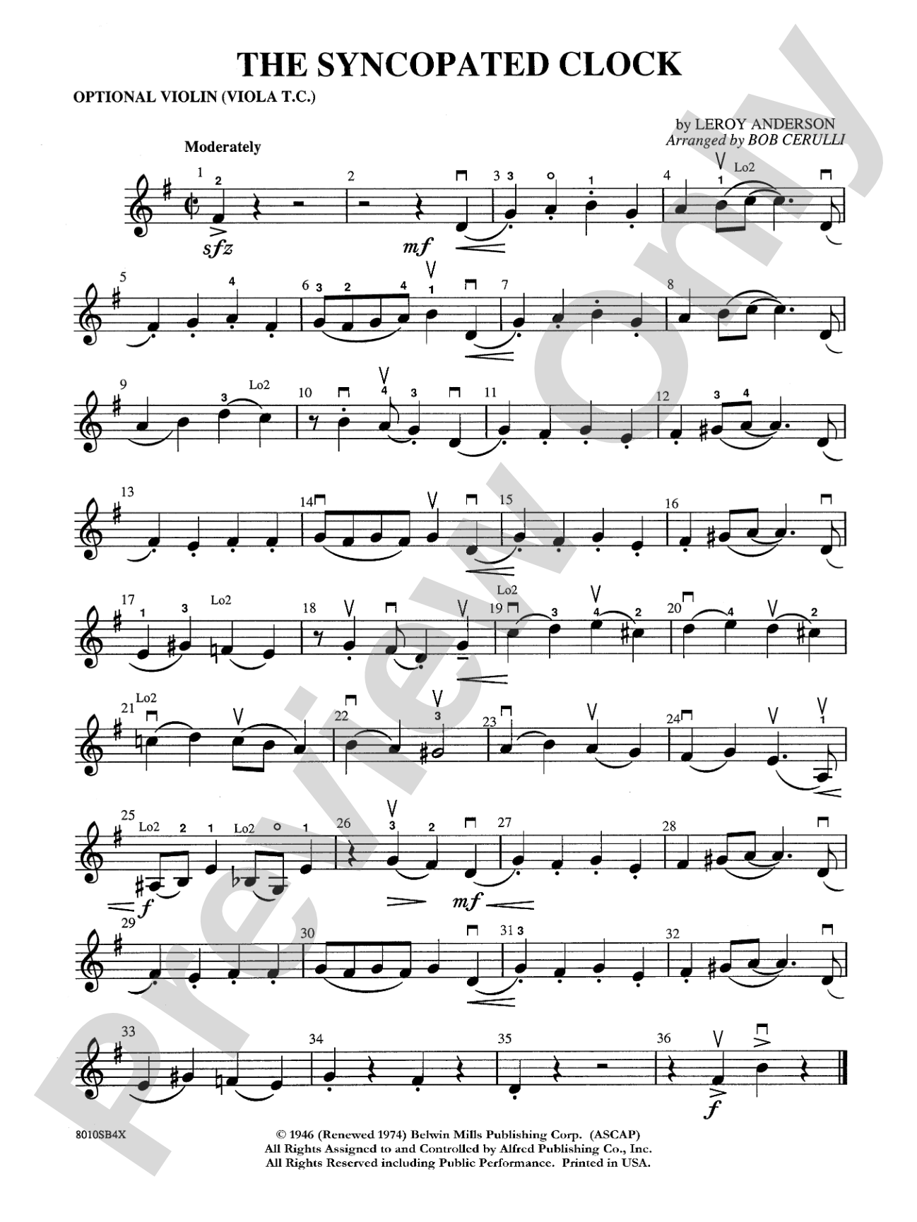The Syncopated Clock: 2nd Violin