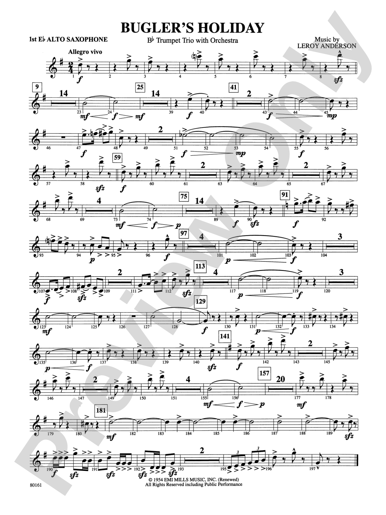 Bugler's Holiday: E-flat Alto Saxophone