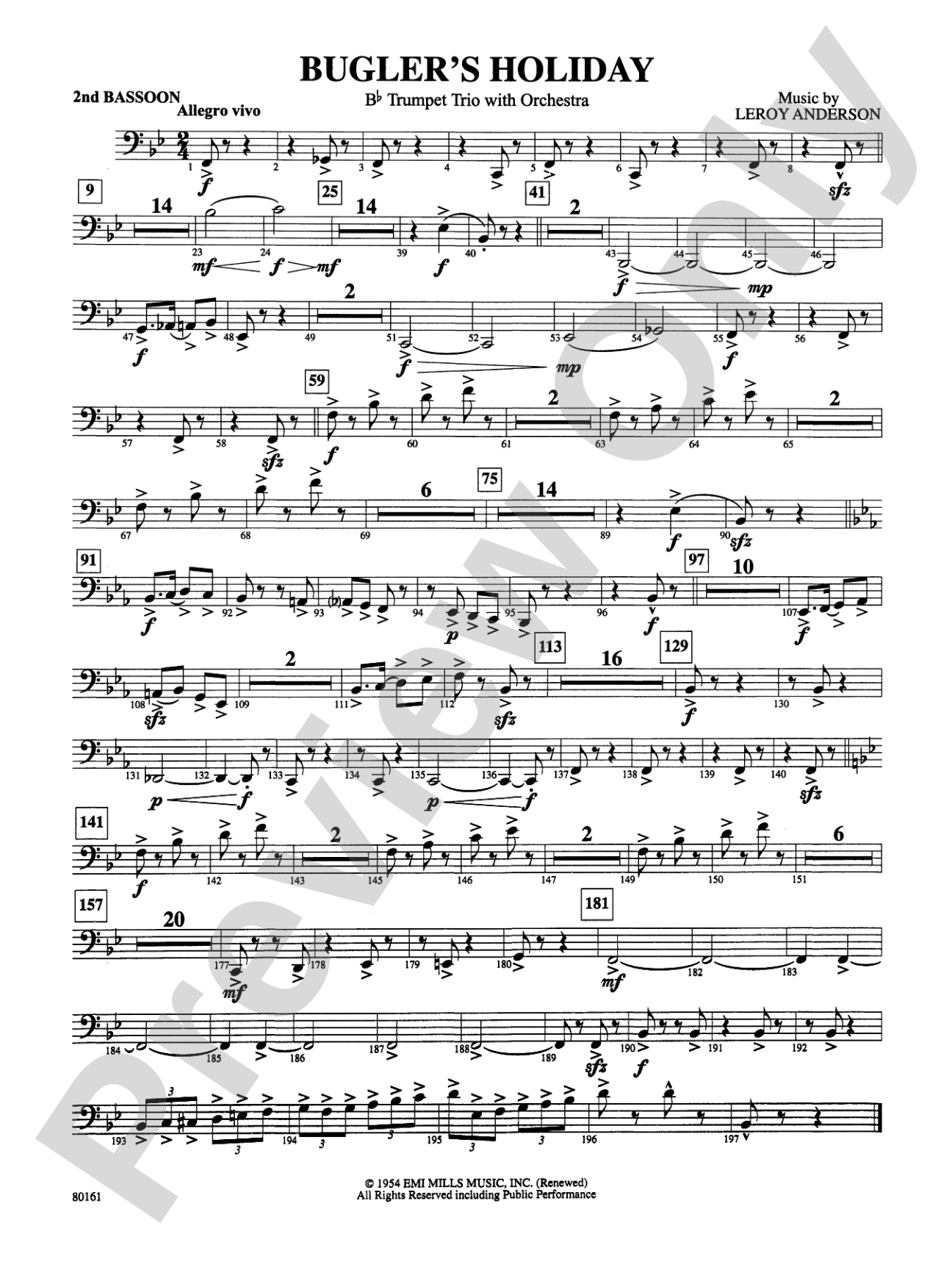 Bugler's Holiday: 2nd Bassoon