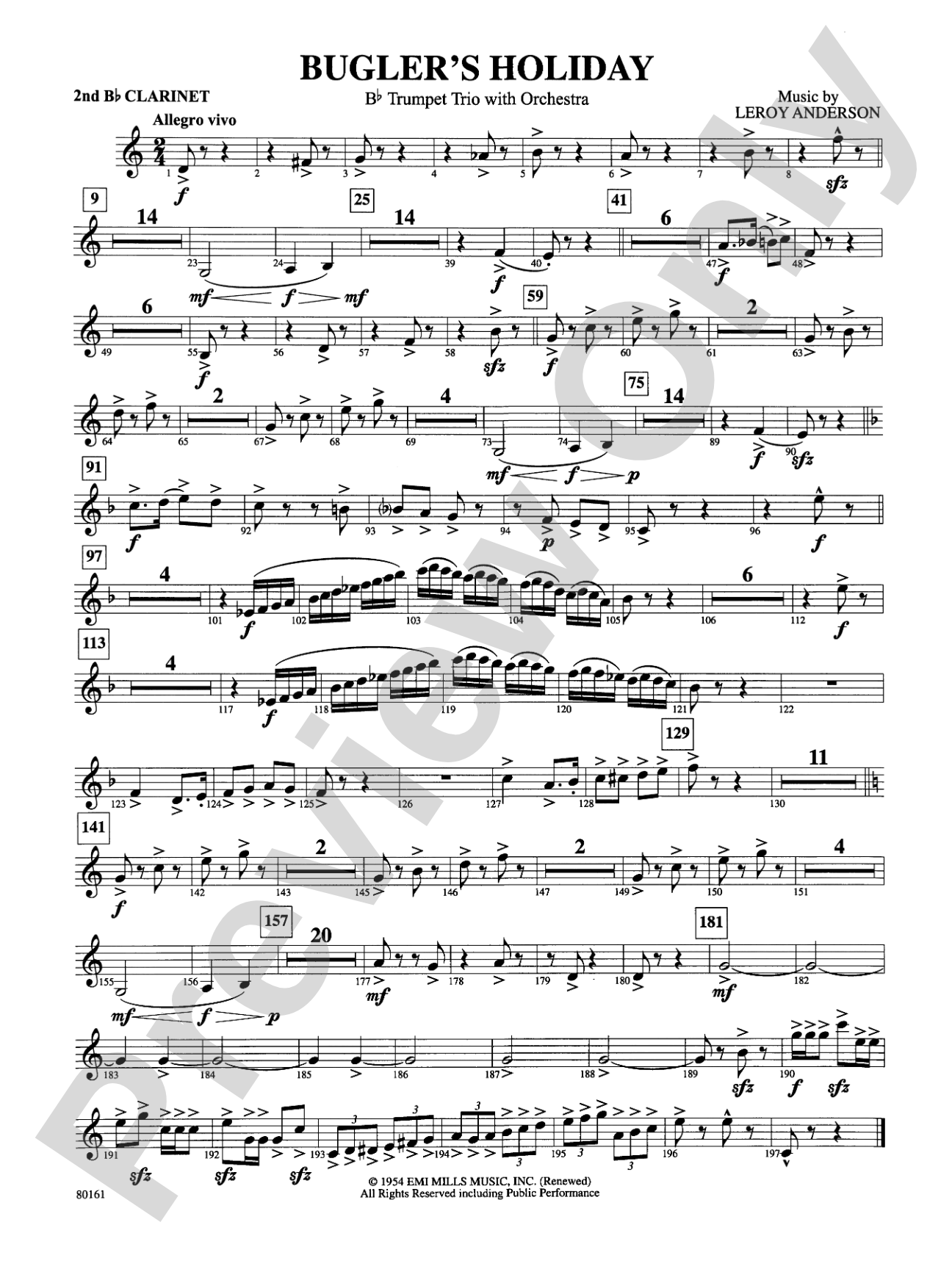 Bugler's Holiday: 2nd B-flat Clarinet