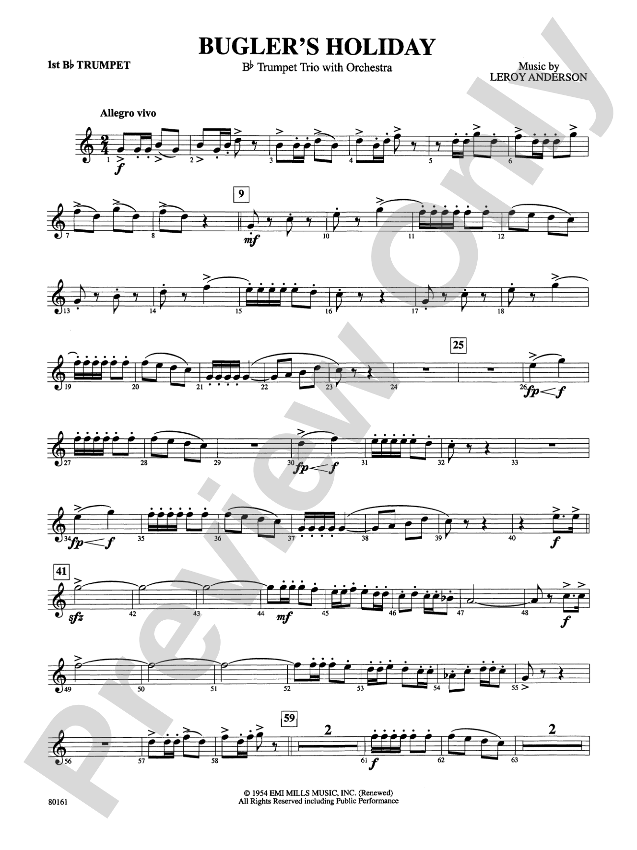 Bugler's Holiday: 1st B-flat Trumpet