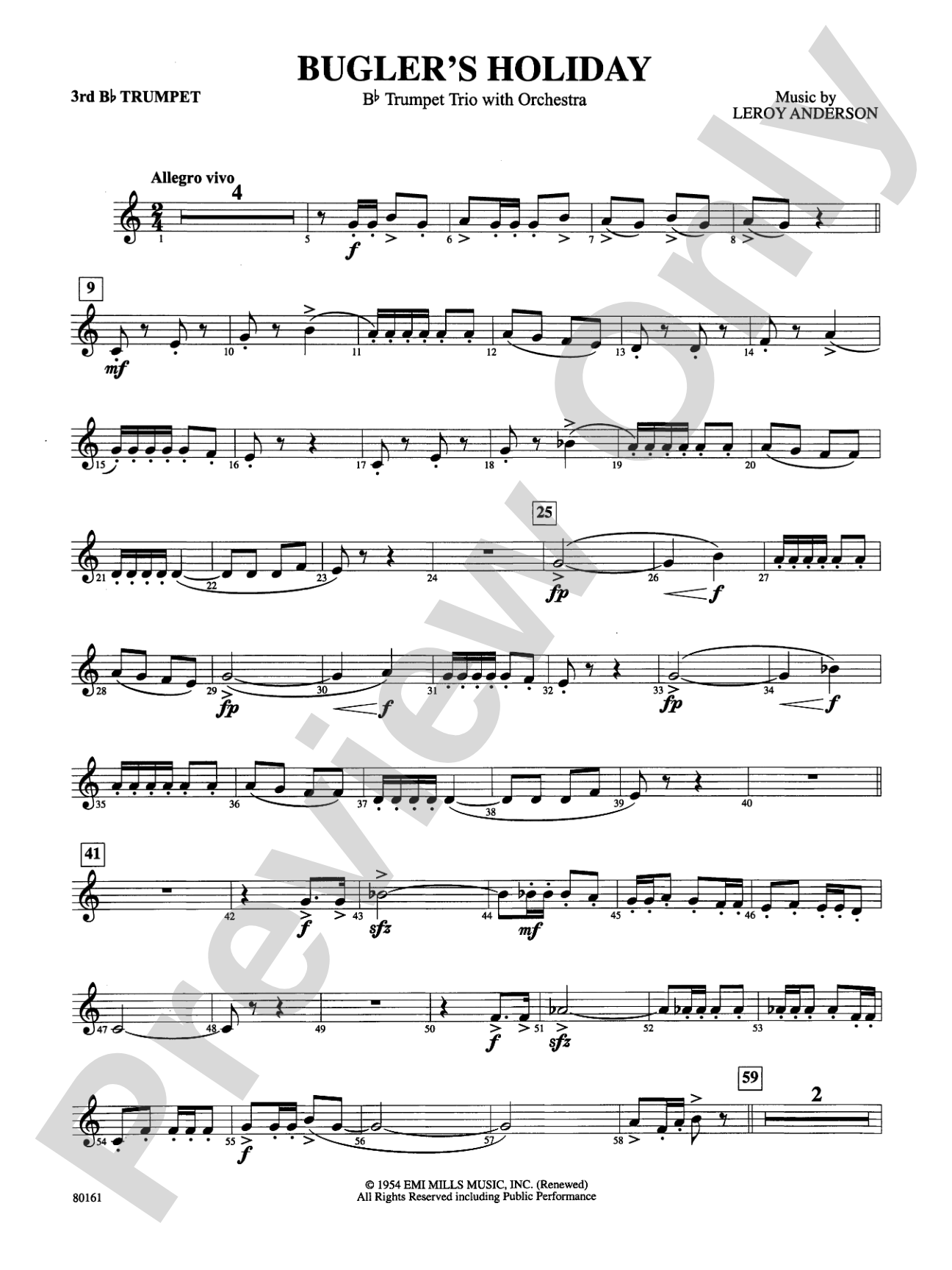 Bugler's Holiday: 3rd B-flat Trumpet