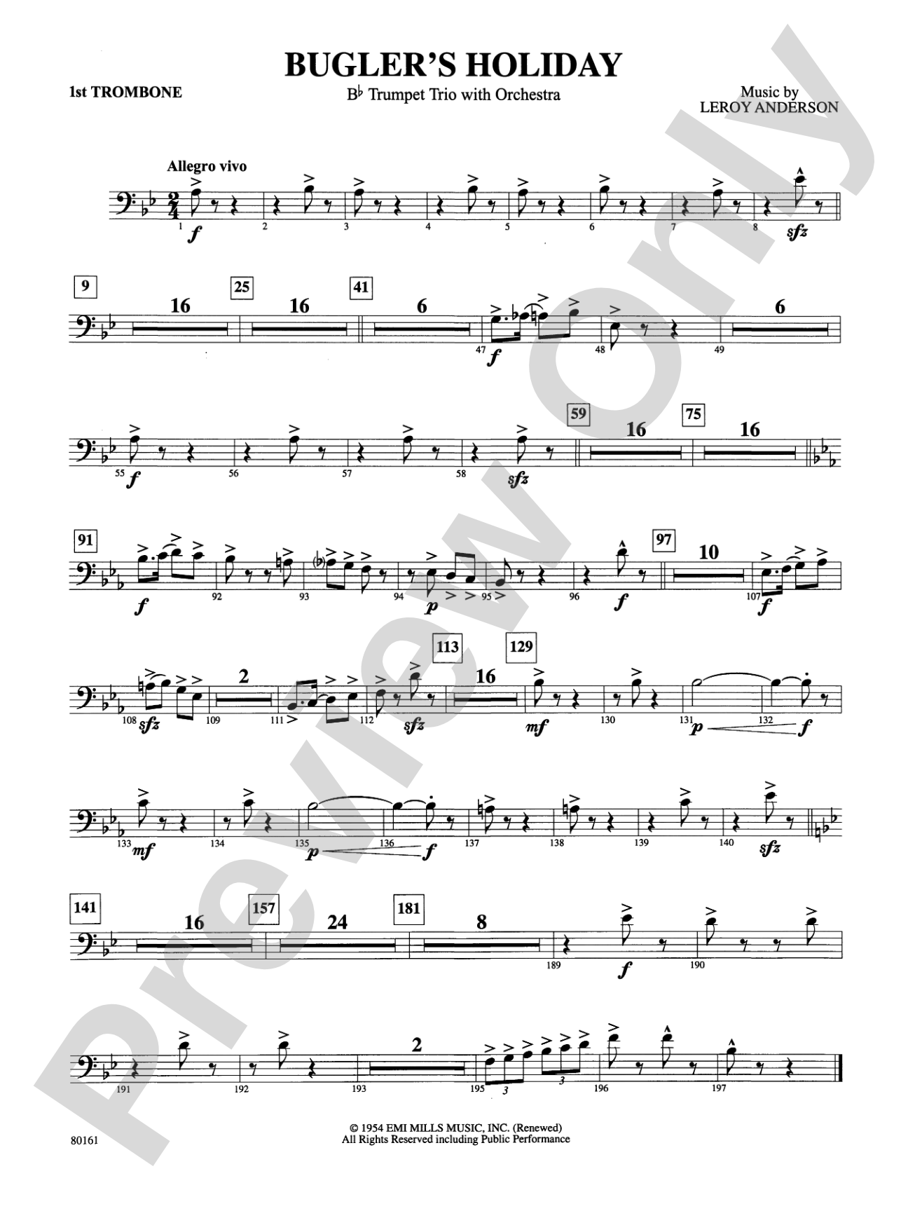 Bugler's Holiday: 1st Trombone