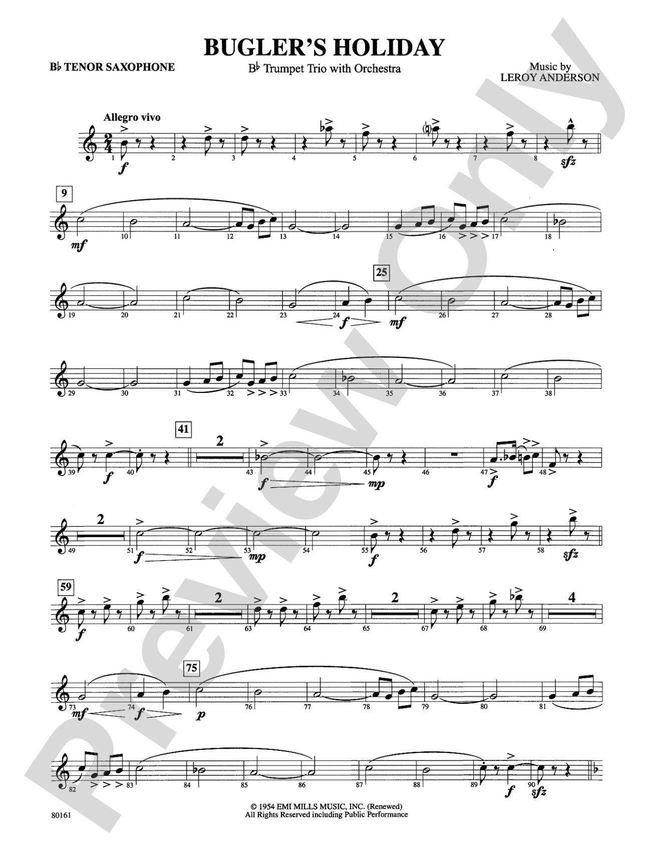 Bugler's Holiday: B-flat Tenor Saxophone