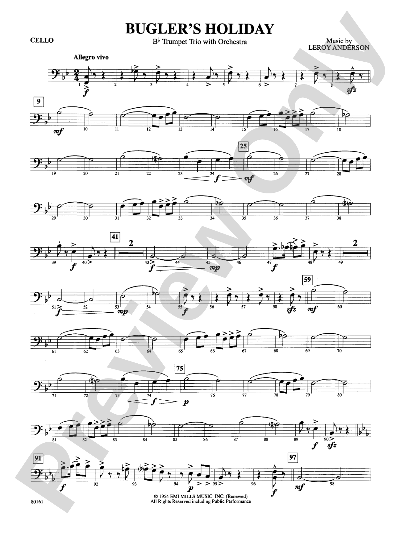 Bugler's Holiday: Cello