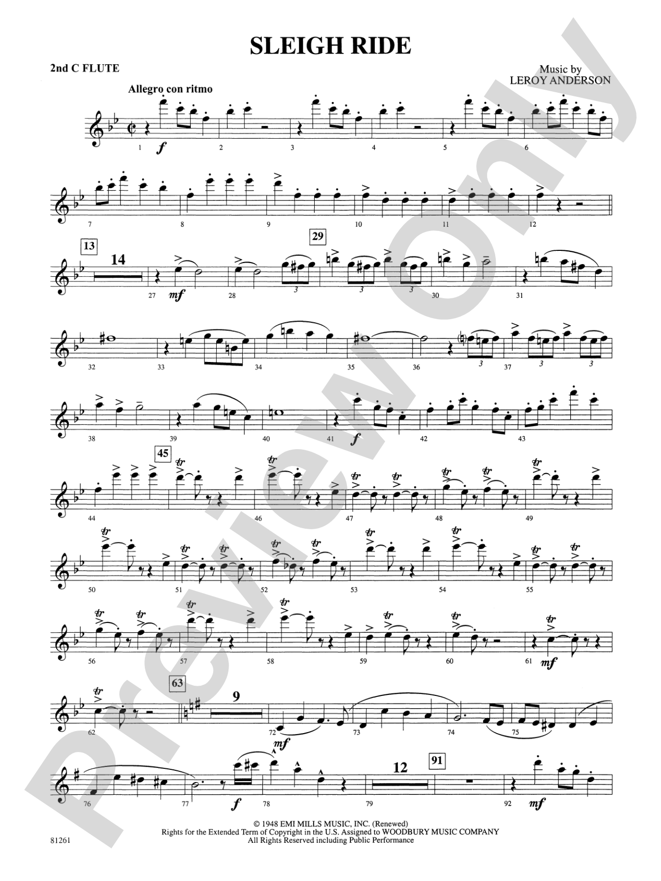 Sleigh Ride: 2nd Flute