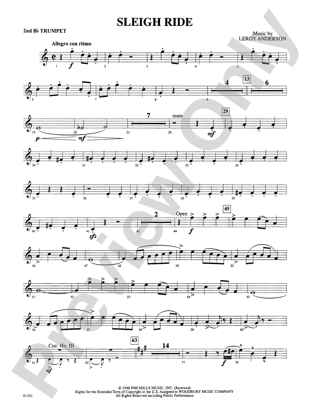 Sleigh Ride: 2nd B-flat Trumpet