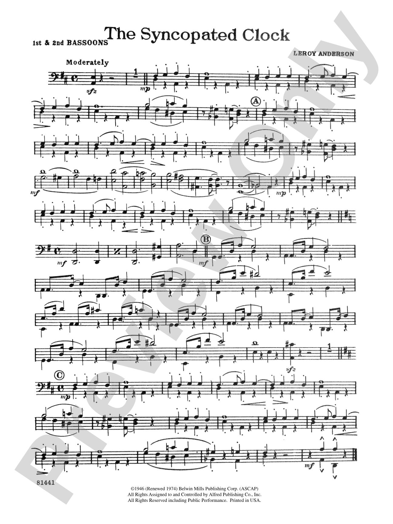 The Syncopated Clock: Bassoon