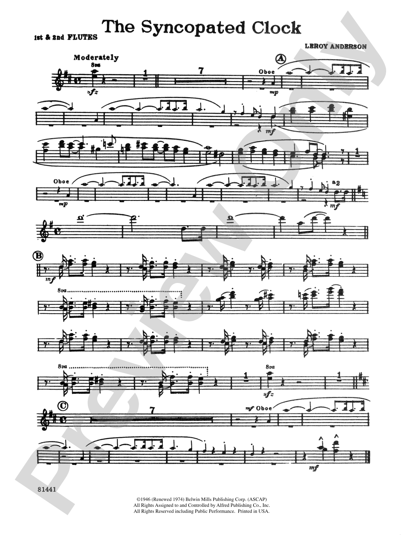 The Syncopated Clock: Flute