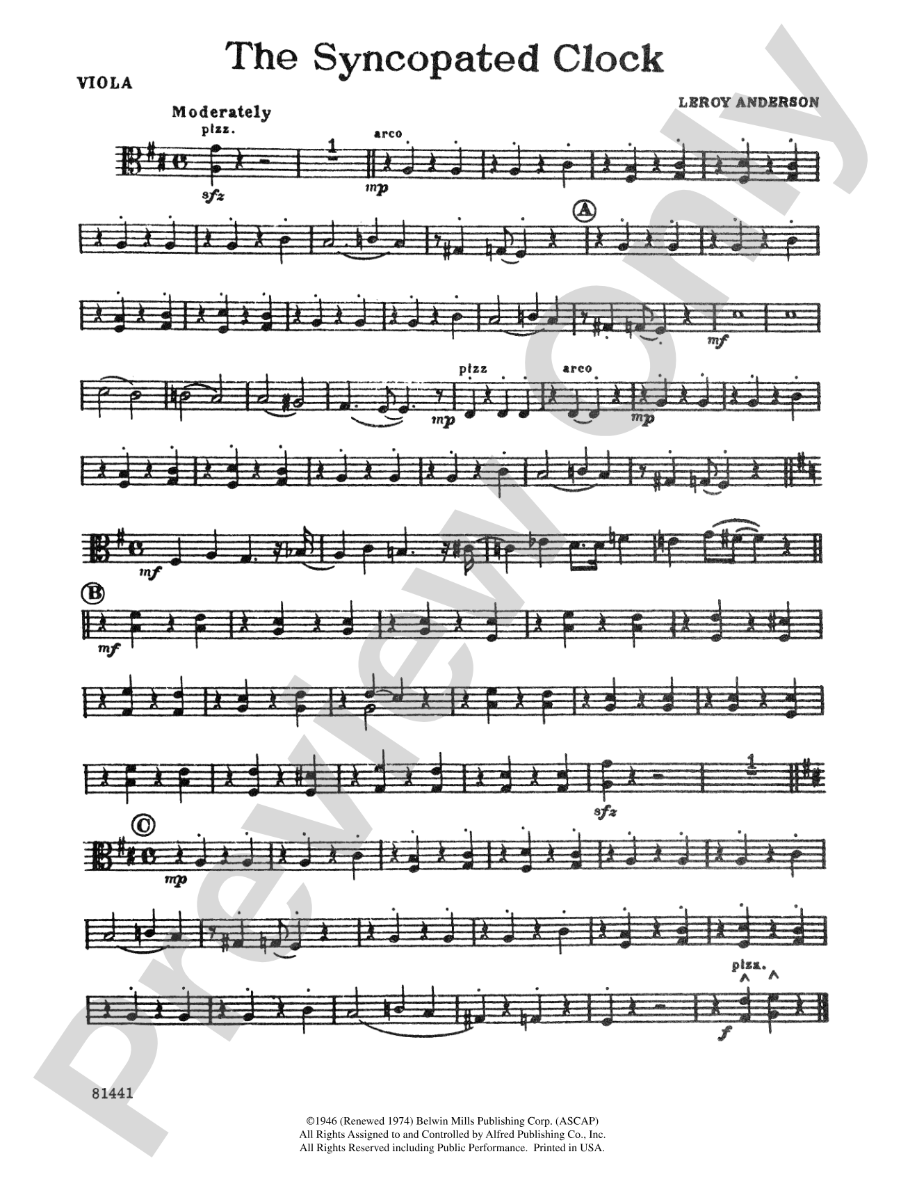 The Syncopated Clock: Viola