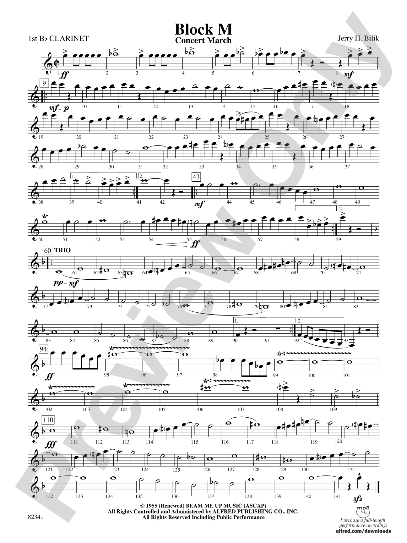 Block M: 1st B-flat Clarinet