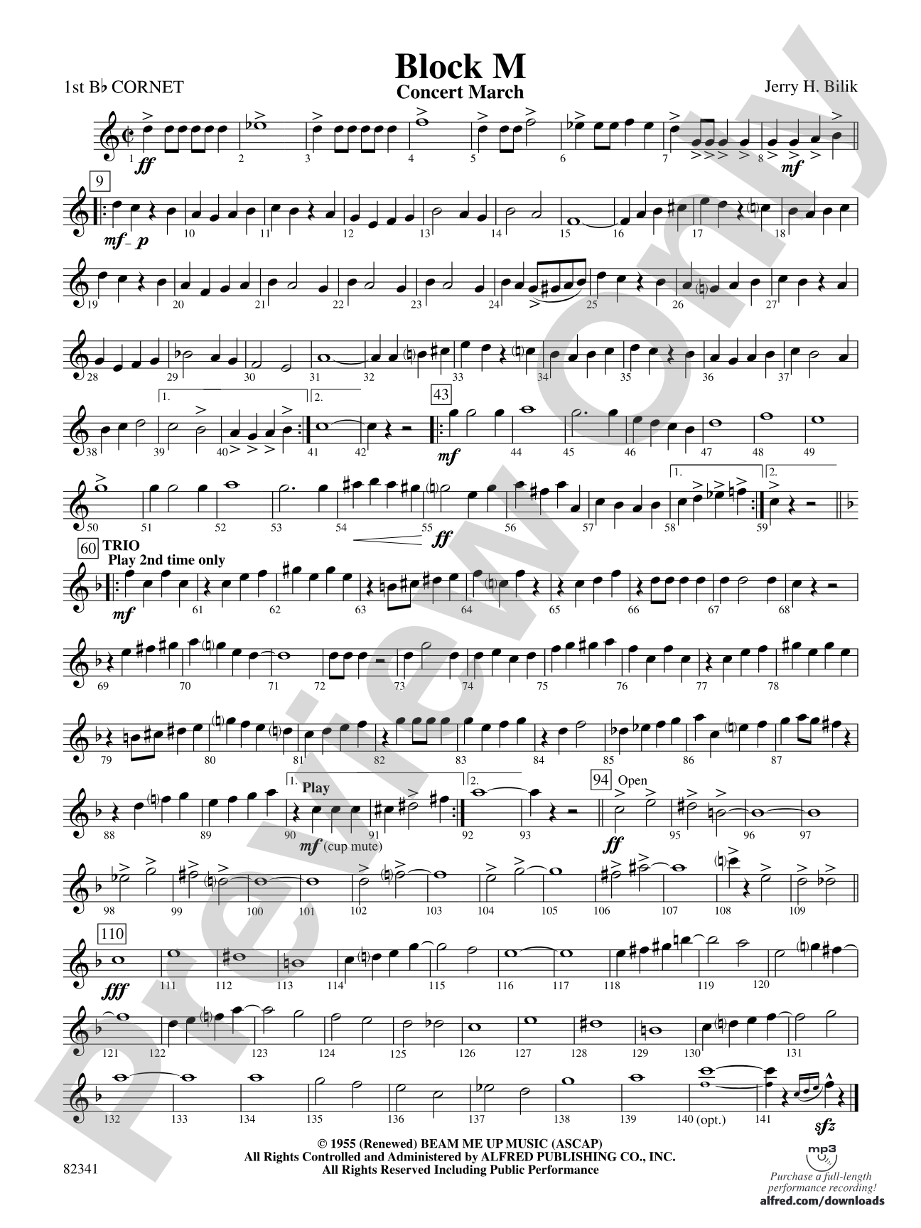 Block M: 1st B-flat Cornet