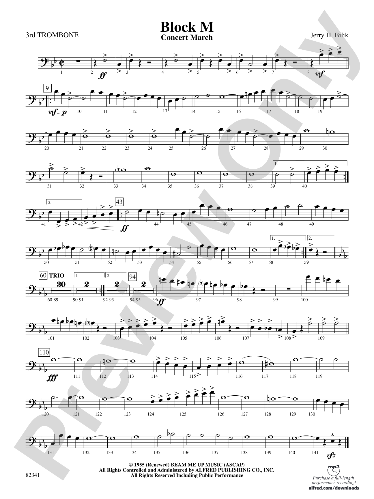 Block M: 3rd Trombone
