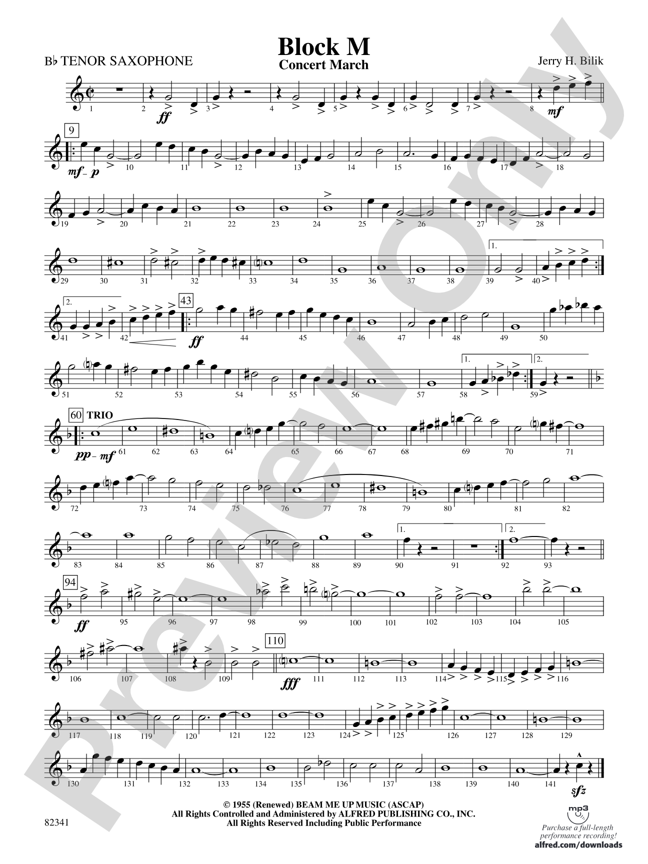 Block M: B-flat Tenor Saxophone