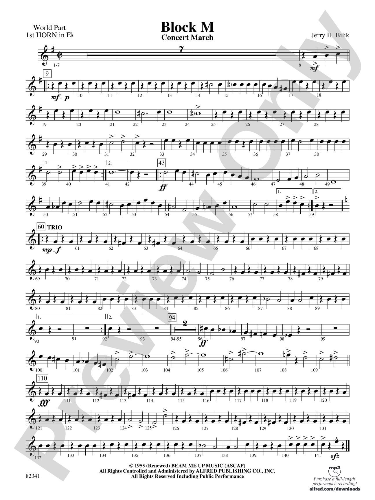 Block M: (wp) 1st Horn in E-flat