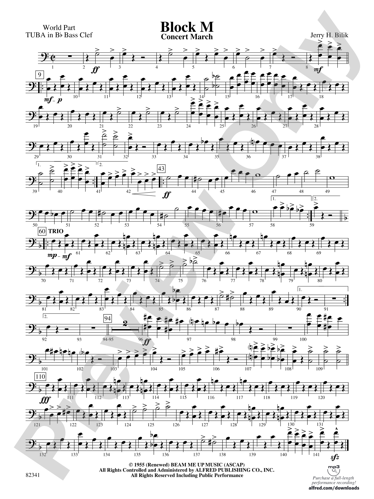 Block M: (wp) B-flat Tuba B.C.