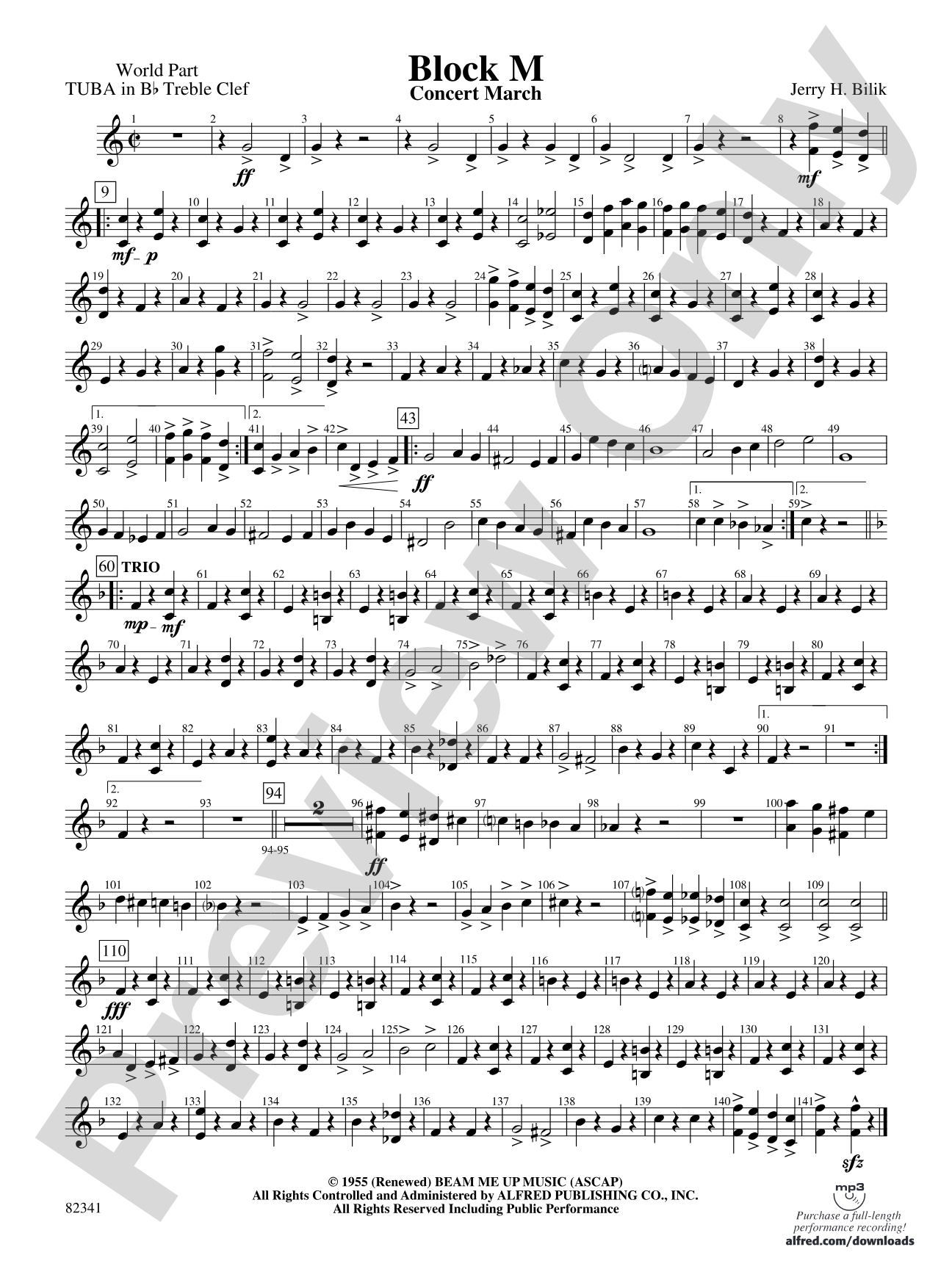 Block M: (wp) B-flat Tuba T.C.